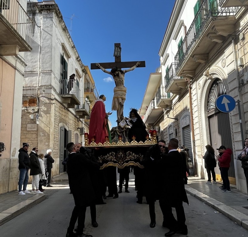 Il Calvario durante la processione dei Misteri del Venerdì Santo