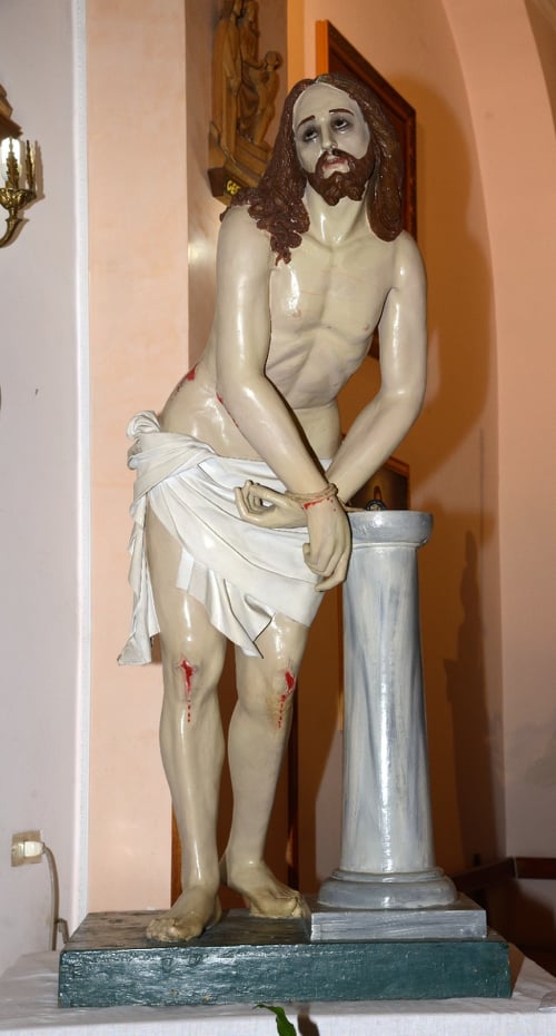 Ignoto cartapestaio salentino del XX sec. (Arturo De Vitis?), Cristo alla colonna, 1930. Vico del Gargano (FG), chiesa del Carmine